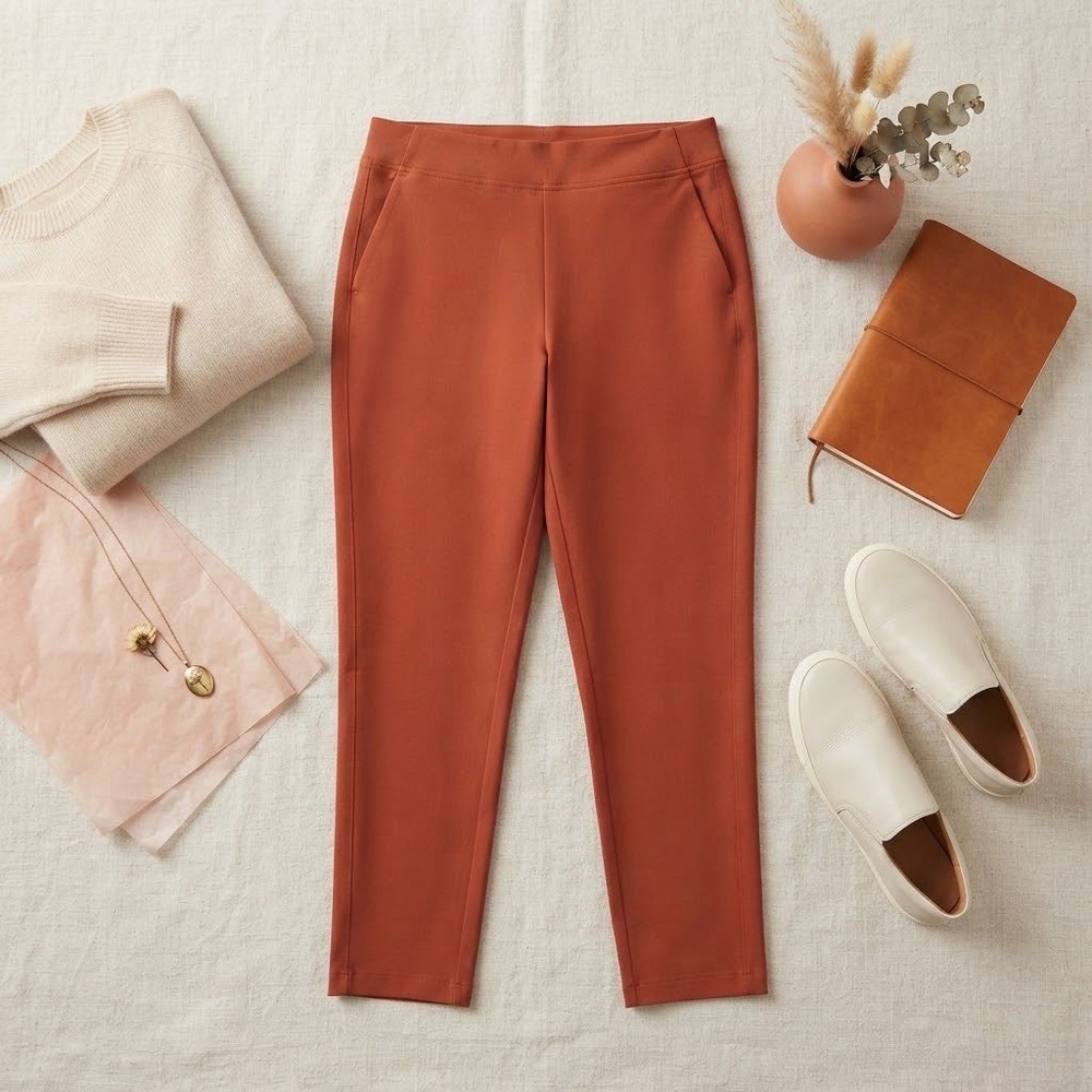 NWT 32 Degrees Cool Womens Brown Sable Pull On Tapered Pants Medium